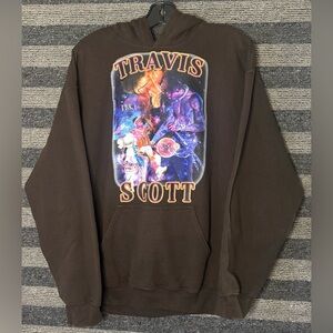 Gildan Brown Travis Scott Rap Hoodie Sweatshirt Men’s Large